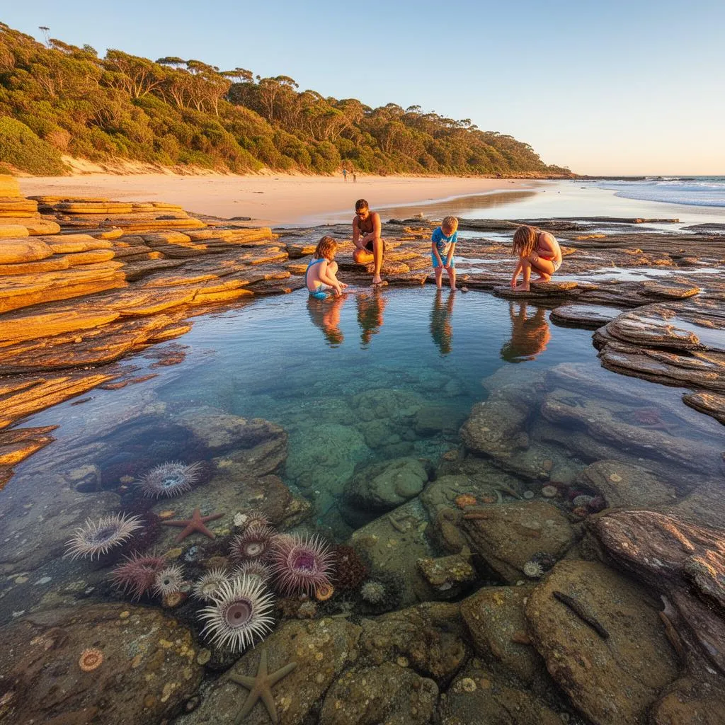 Frazer Beach — Rockpool Haven at Low Tide